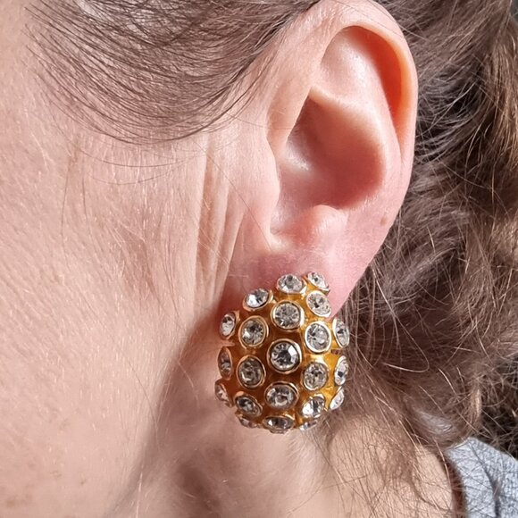 Christian Dior Jewelry - Rare Find Vintage CHRISTIAN DIOR 1990s Gold-Tone Clip-On Earrings